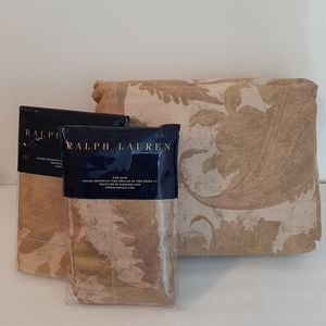 RALPH LAUREN Weston Park Attley KING Duvet Cover & 2 KING Shams MSRP $720